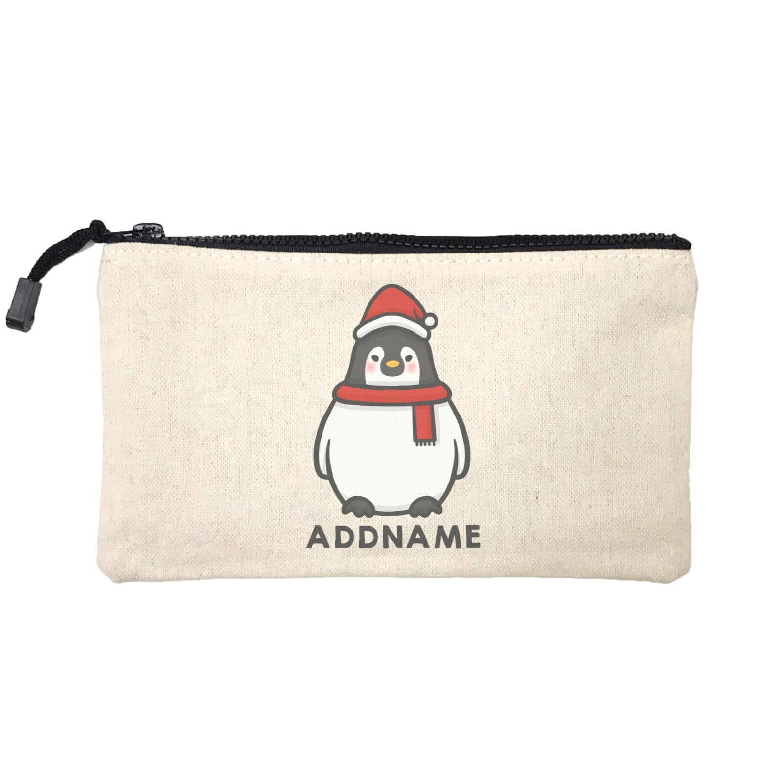 Xmas Cute Pengiun Christmas Hat Addname Mini Accessories Stationery Pouch
