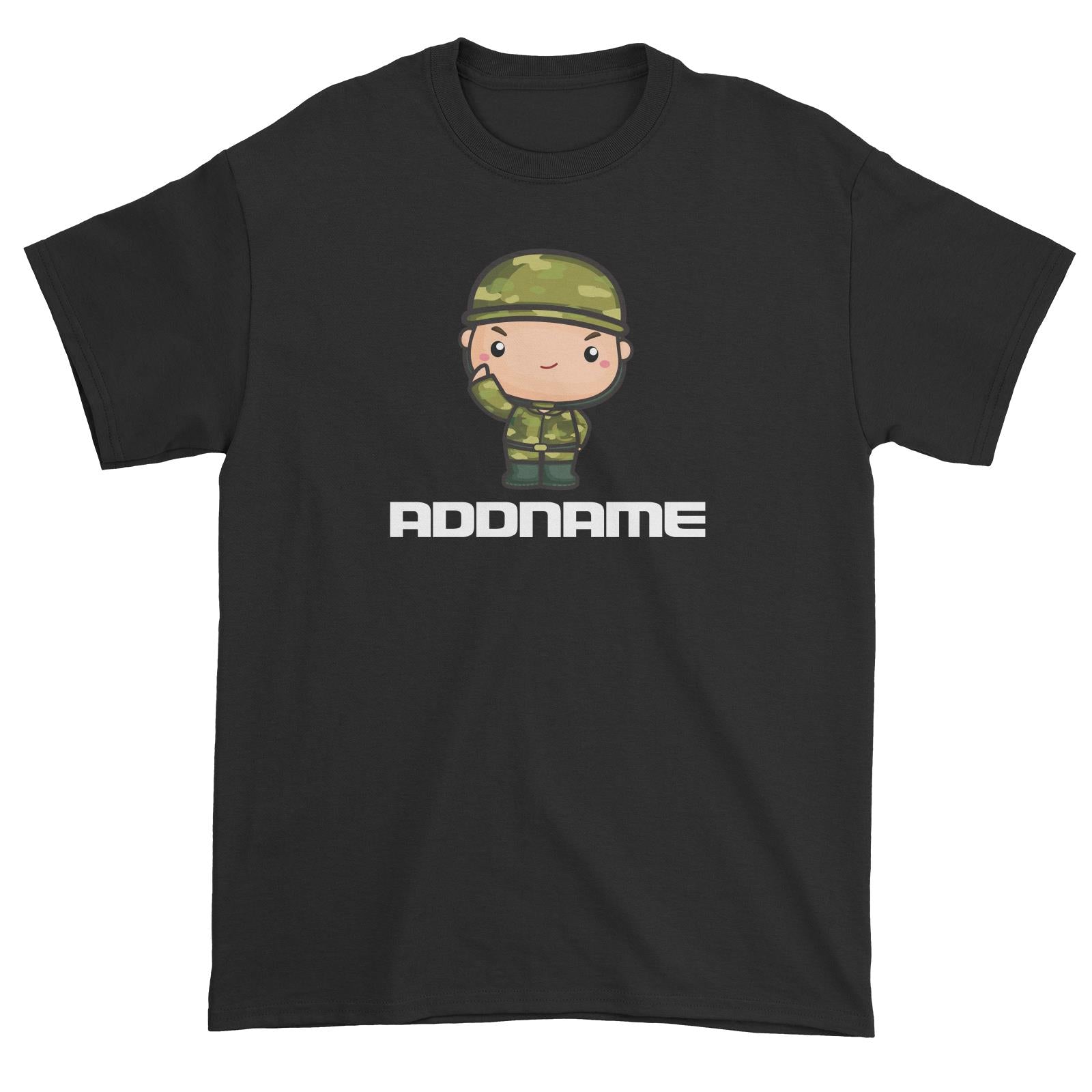 Birthday Battle Theme Army Soldier Boy Addname Unisex T-Shirt