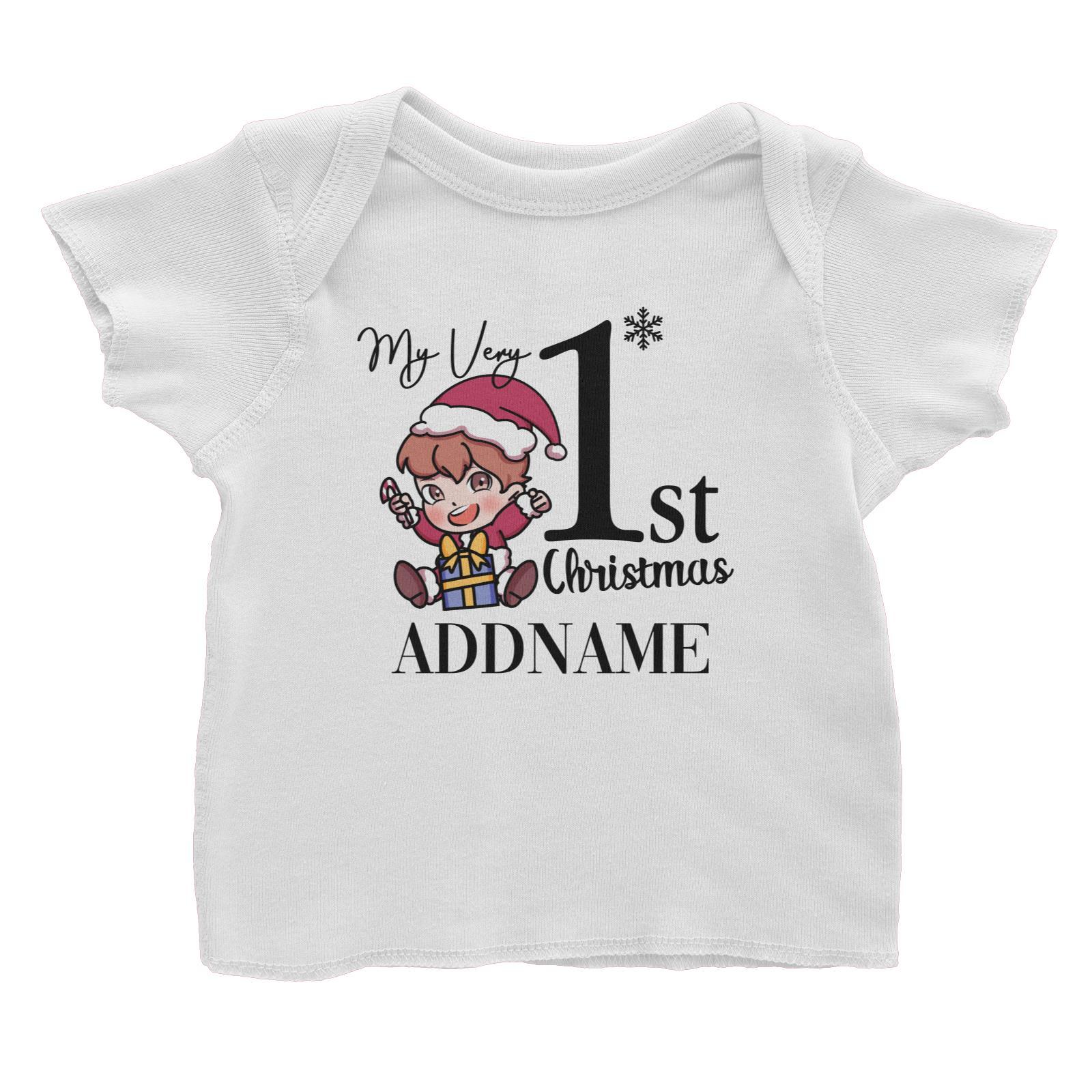 Xmas Christmas Chibi Family My Very 1st Christmas Happy Baby Boy Baby T-Shirt