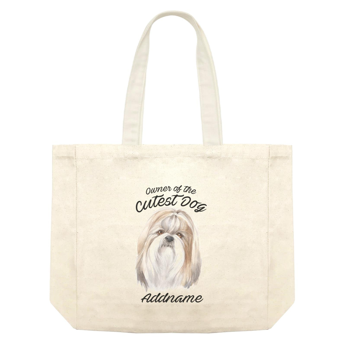 Watercolor Dog Owner Of The Cutest Dog Shih Tzu Addname Shopping Bag