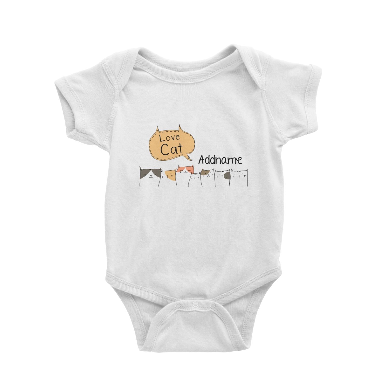 Cute Animals And Friends Series Love Cat Cats Group Addname Baby Romper