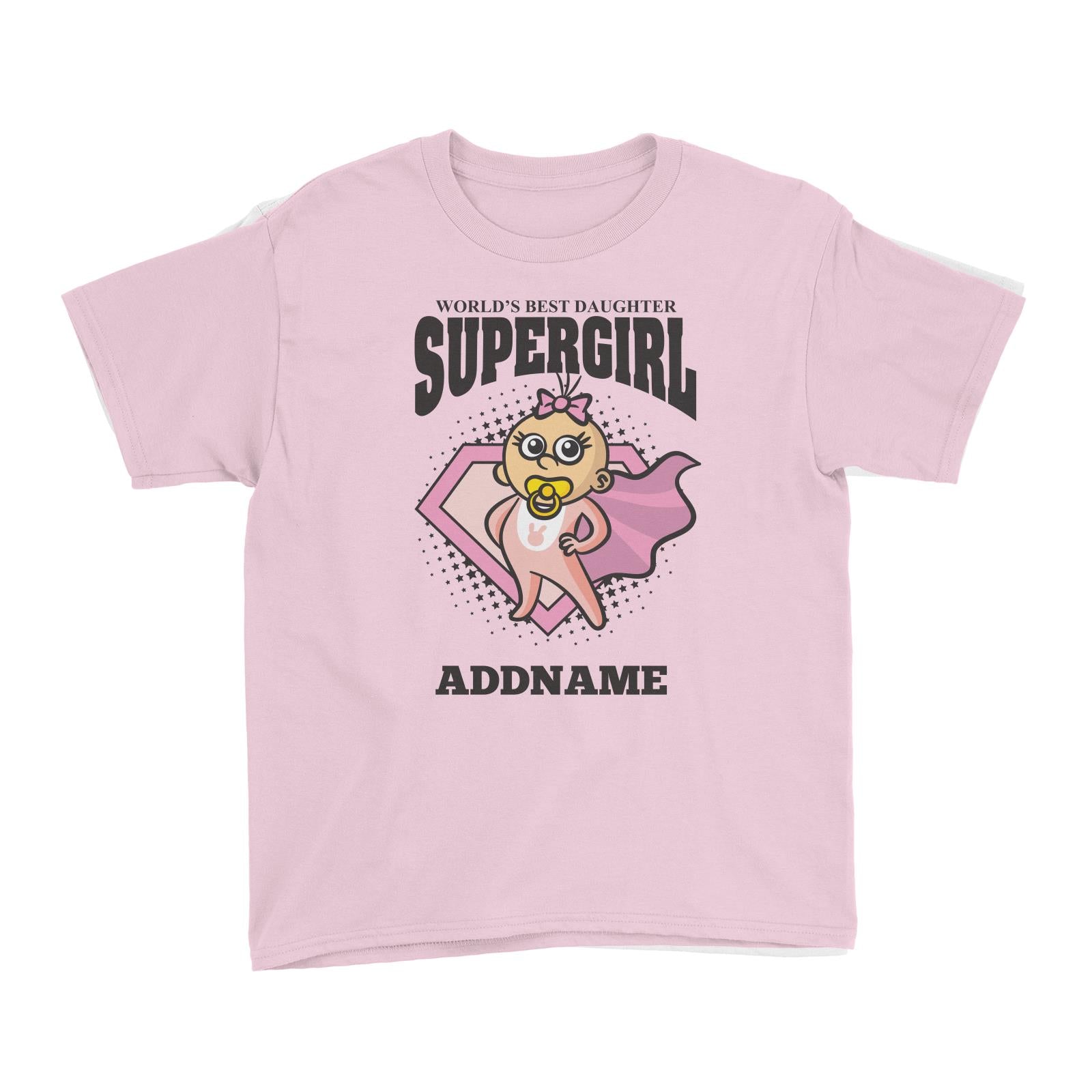 Best Daughter Supergirl Baby Kid's T-Shirt Personalizable Designs Matching Family Superhero Family Edition Superhero