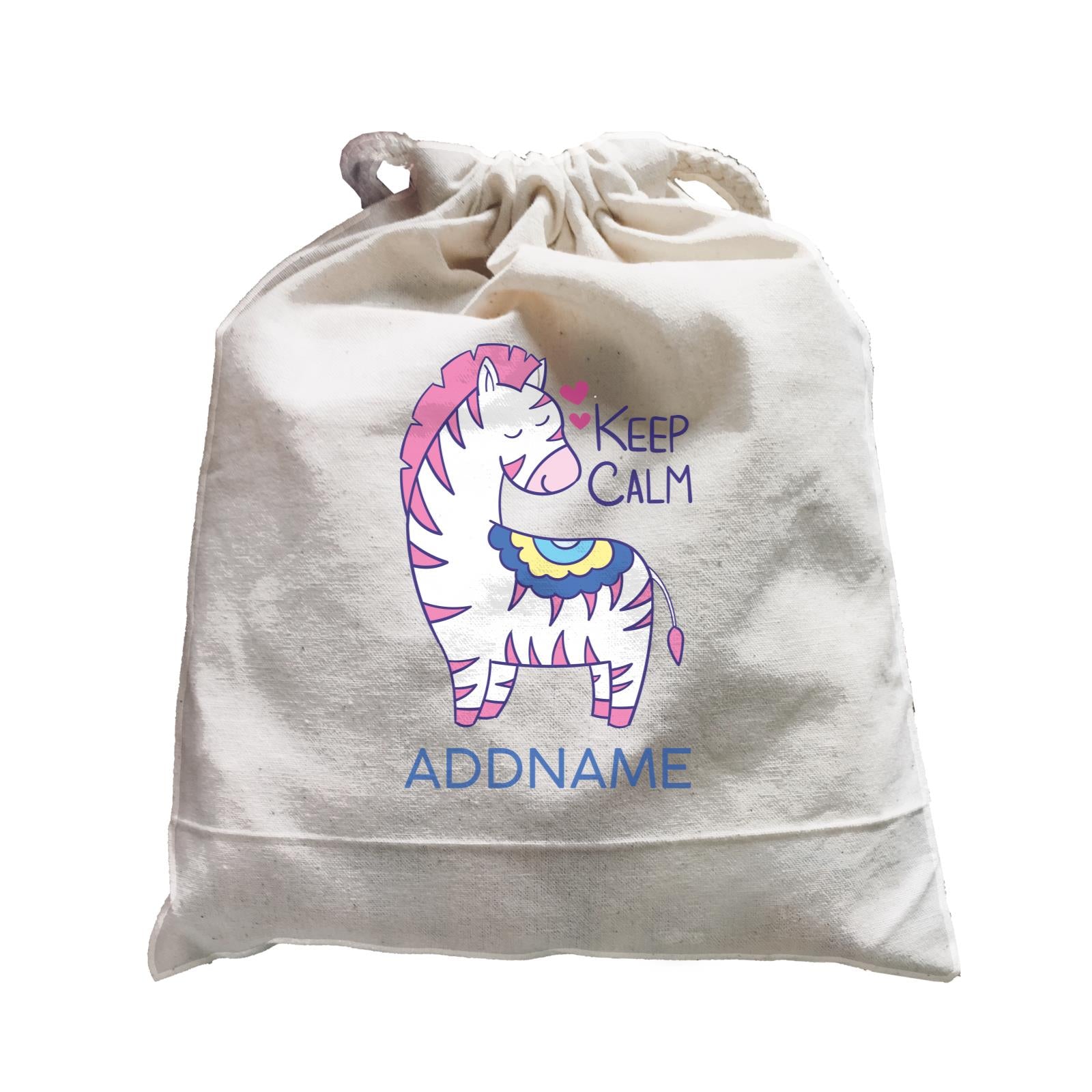 Cool Cute Animals Zebra Keep Calm Addname Satchel