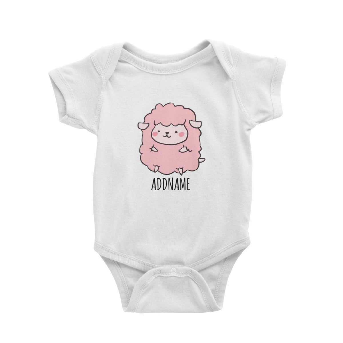 Cartoon Kawaii Sheep Doodle White White Baby Romper