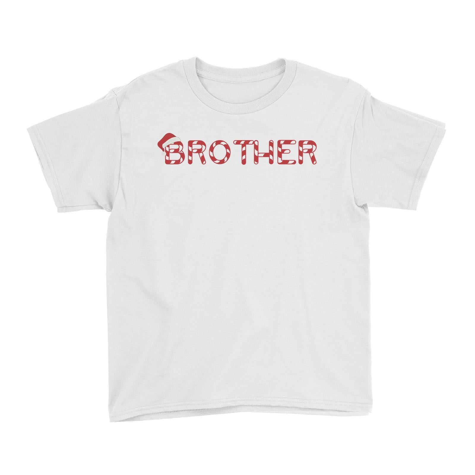 Candy Cane Alphabet Brother with Santa Hat Kid's T-Shirt