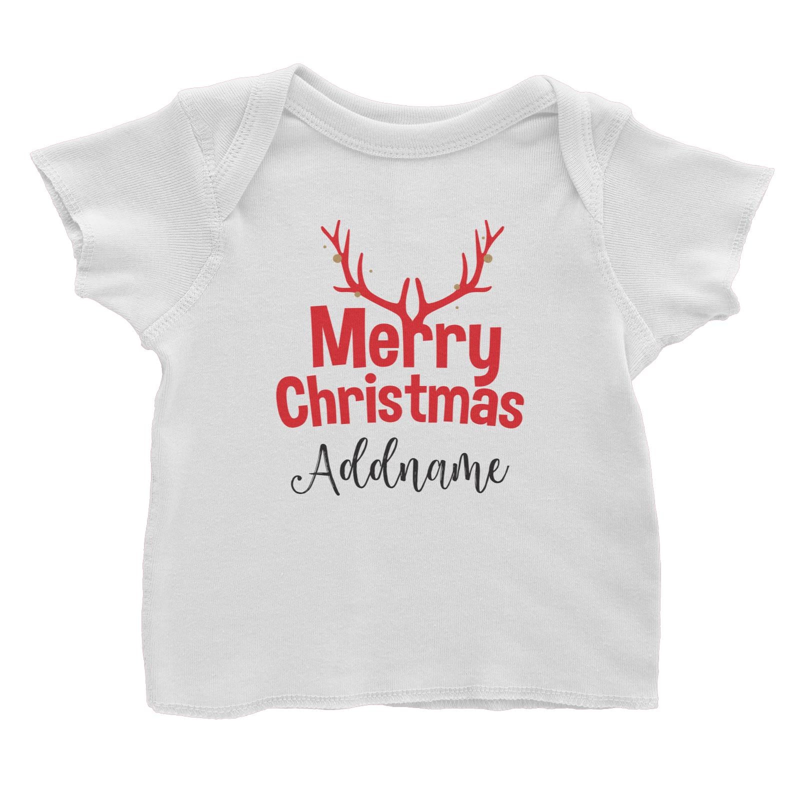 Christmas Series Antler Merry Christmas Baby T-Shirt