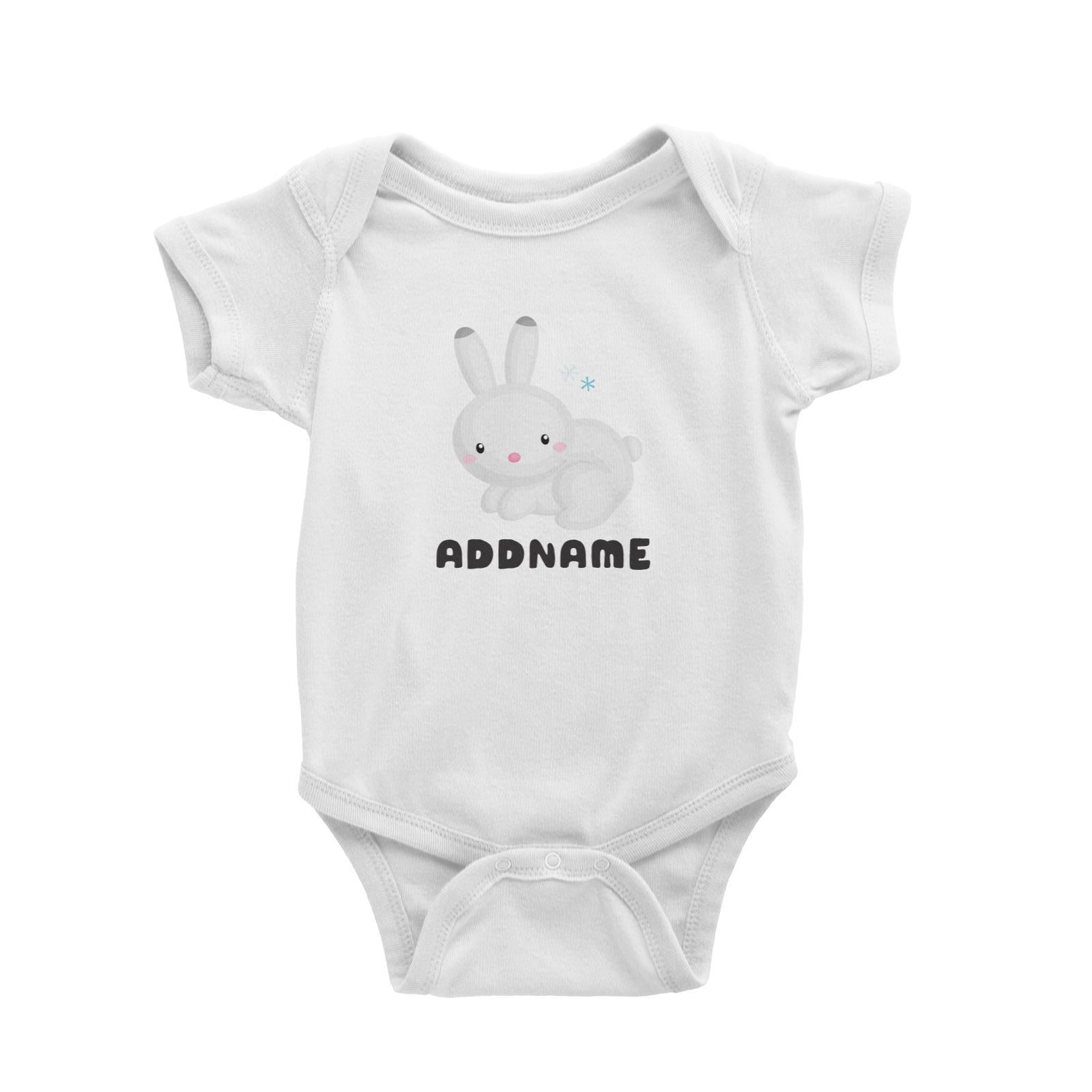 Birthday Winter Animals Snow Rabbit Addname Baby Romper