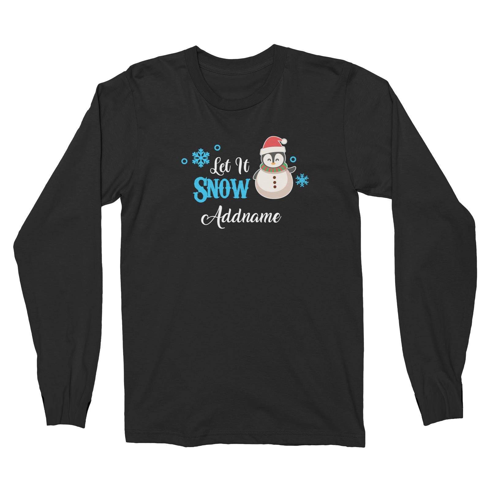 Christmas Series Happy Snowman Let It Snow Long Sleeve Unisex T-Shirt