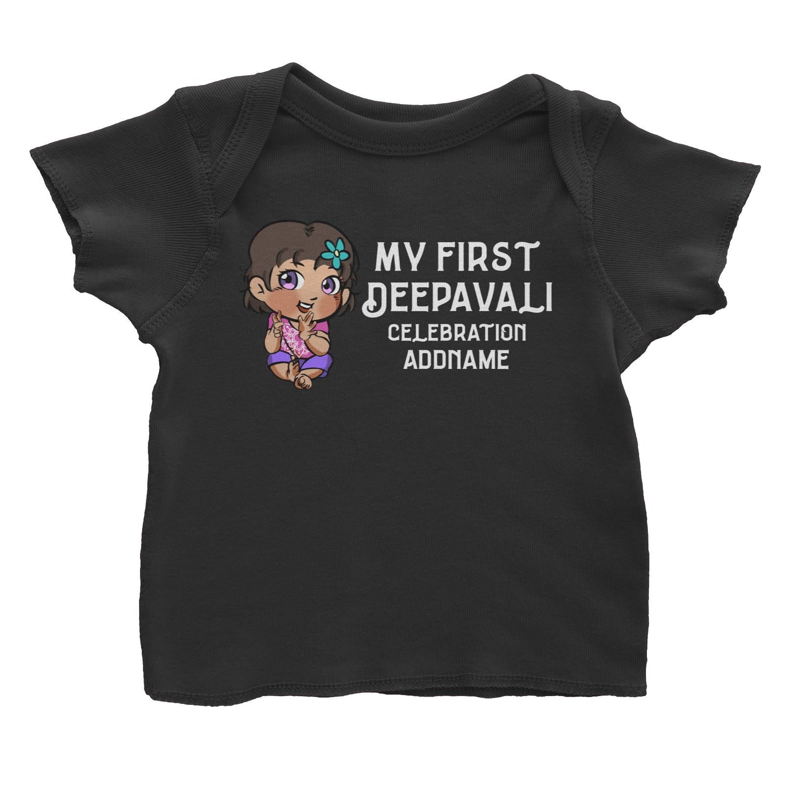 Deepavali Chibi Baby Girl First Deepavali Addname Baby T-Shirt