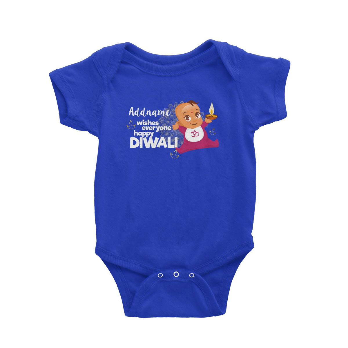 Cute Baby Wishes Everyone Happy Diwali Addname Baby Romper