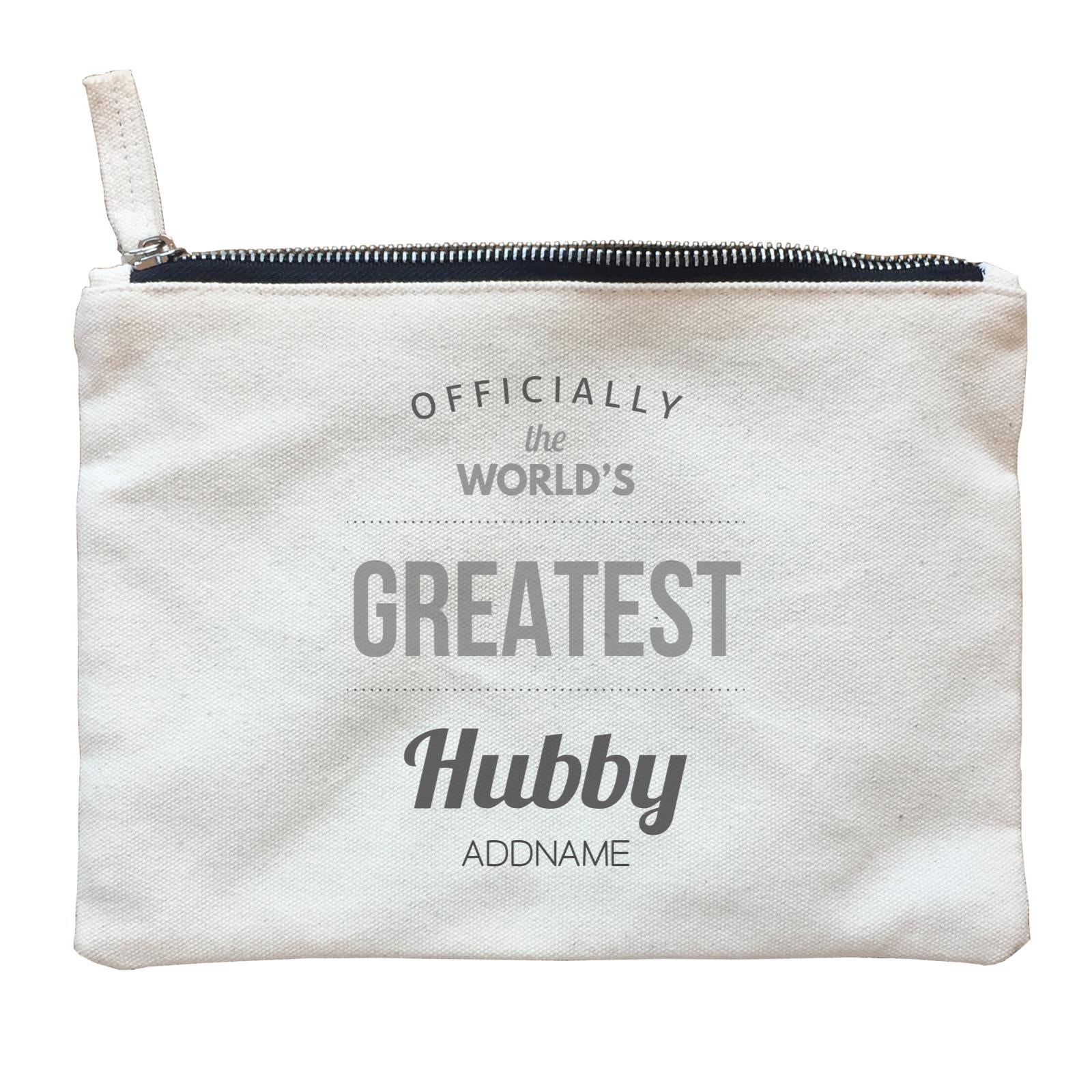 Husband and Wife Officially The World's Geatest Hubby Addname Zipper Pouch