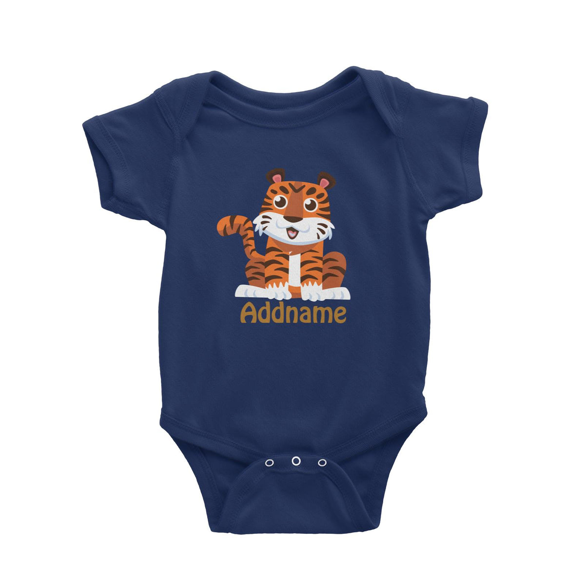 Animal Safari Jungle Tiger Addname Baby Romper