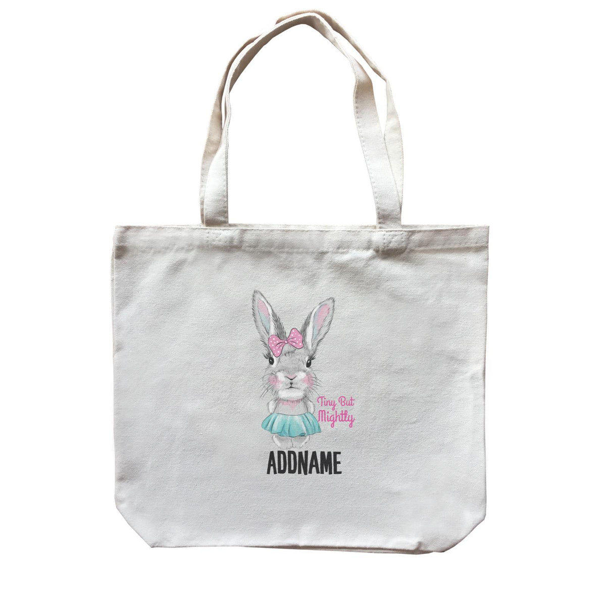 Cool Vibrant Series Tiny But Mightly Bunny Addname Canvas Bag