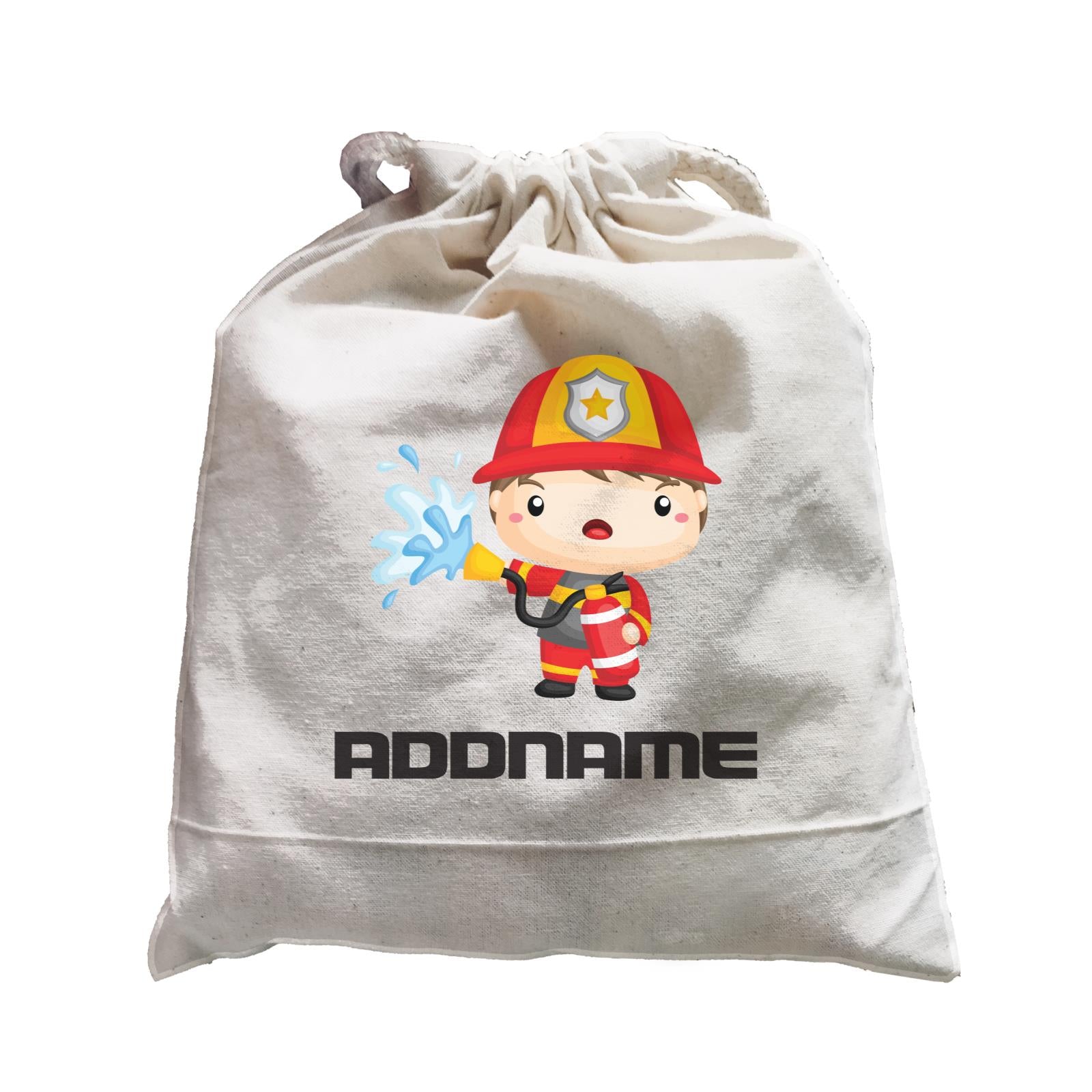 Birthday Firefighter Boy Holding Fire Extinguisher Addname Satchel
