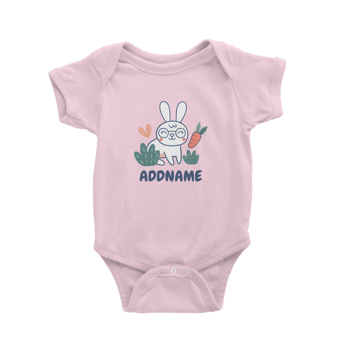 Super Cute Rabbit With Glasses Baby Romper