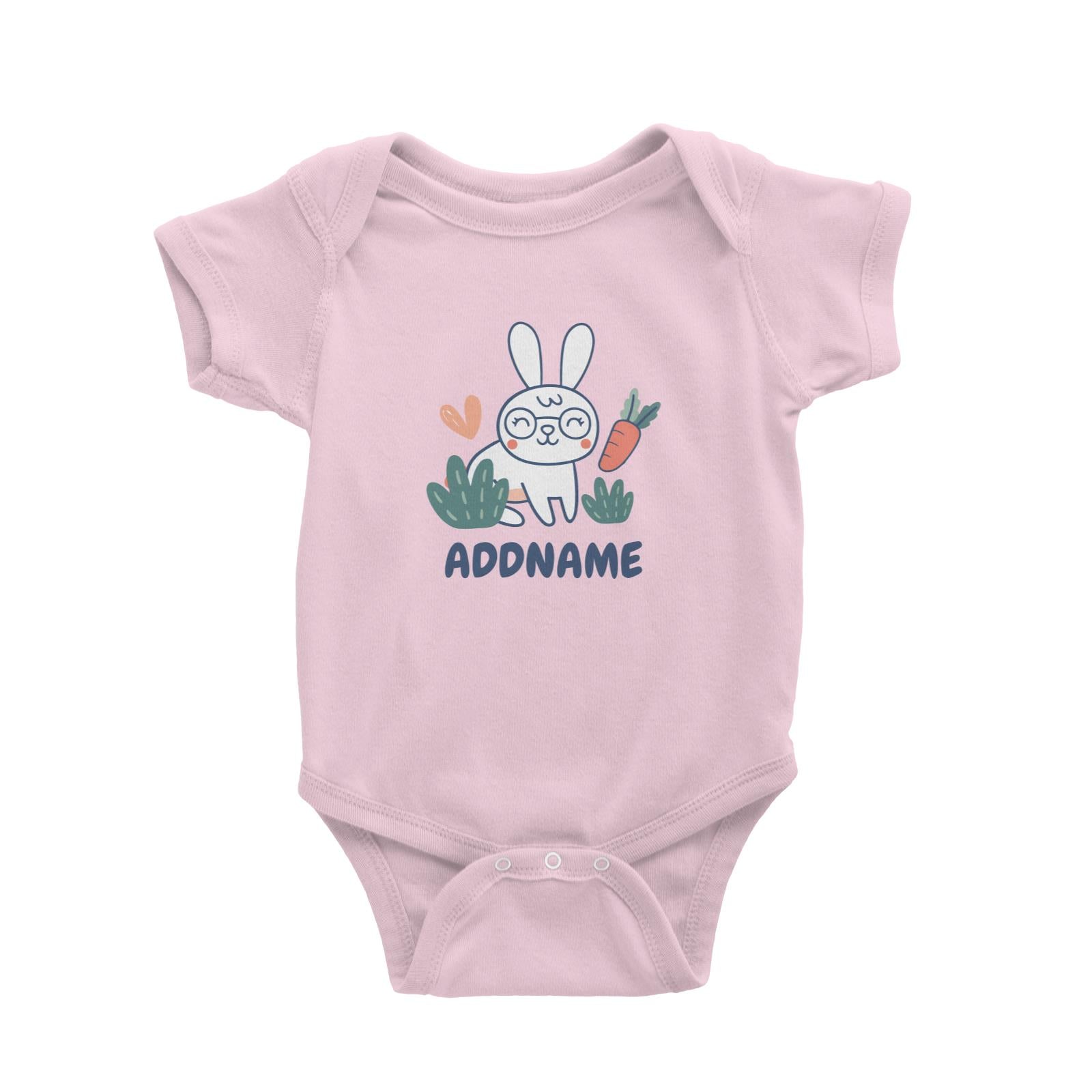 Super Cute Rabbit With Glasses Baby Romper