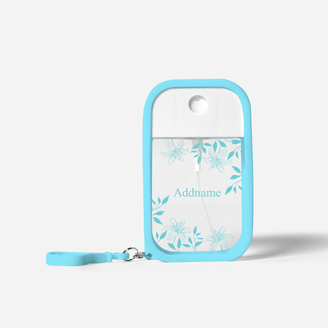 Refillable Hand Sanitizer with Personalisation - Lily Light BLue