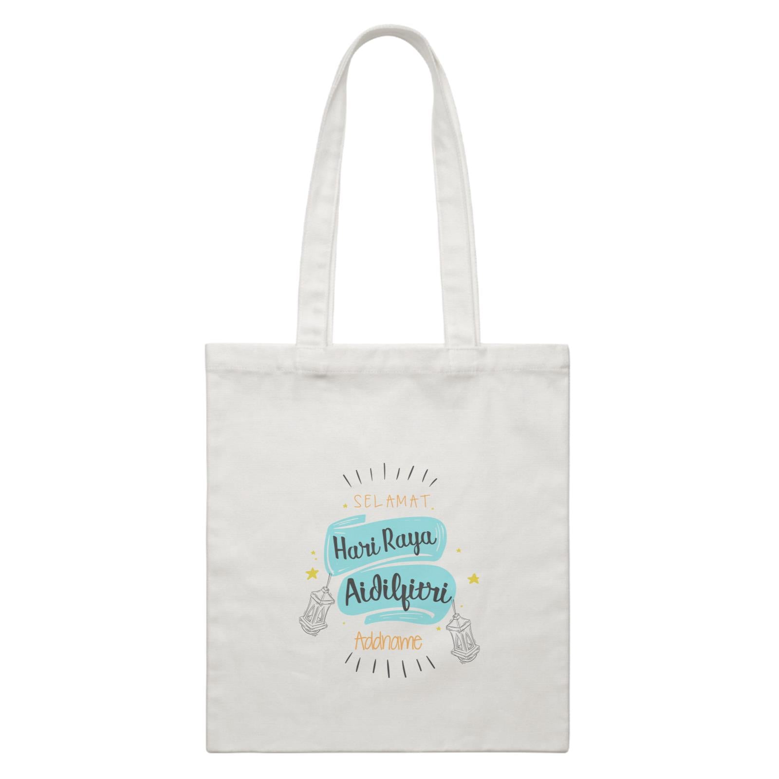 Raya Banner Selamat Hari Raya Aidilfitri Addname Accessories White Canvas Bag