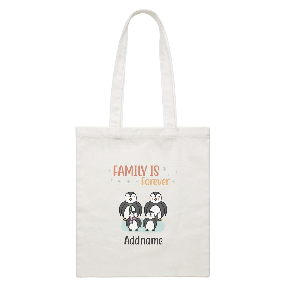 Penguin Family Family Is Forever Penguin Group Addname Canvas Bag