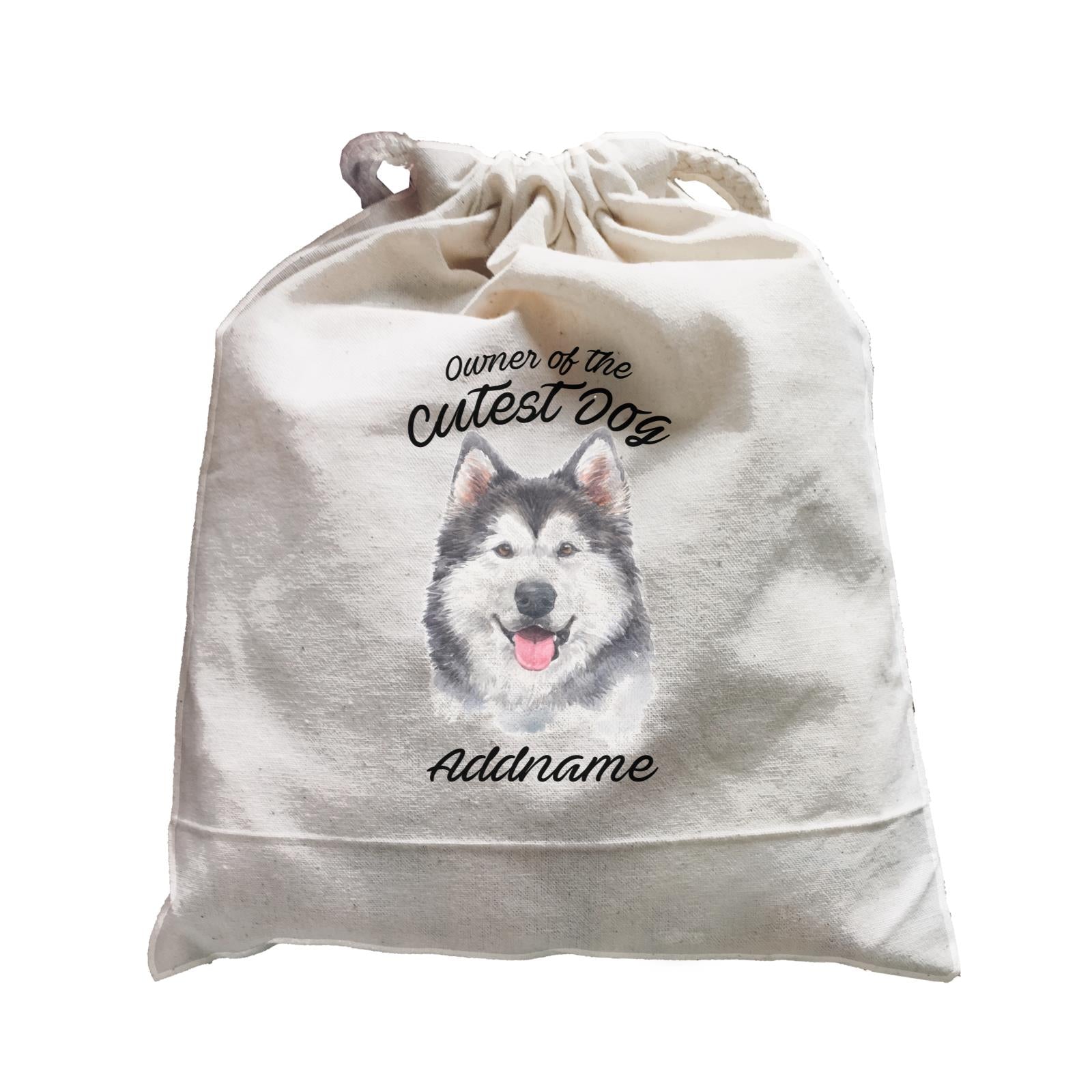 Watercolor Dog Owner Of The Cutest Dog Siberian Husky Smile Addname Satchel