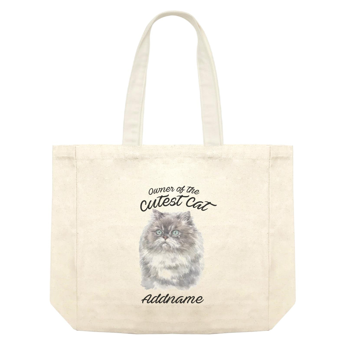 Watercolor Owner Of The Cutest Cat Himalayan Addname Shopping Bag