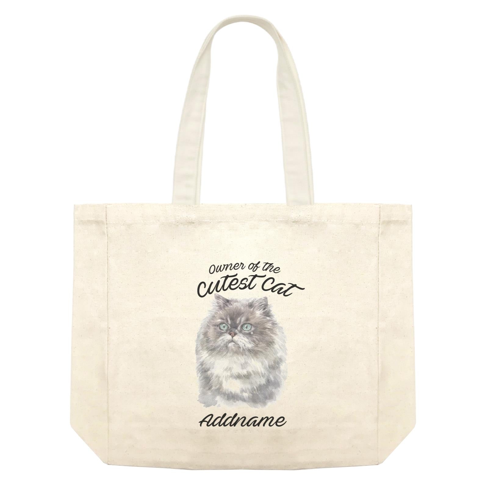 Watercolor Owner Of The Cutest Cat Himalayan Addname Shopping Bag