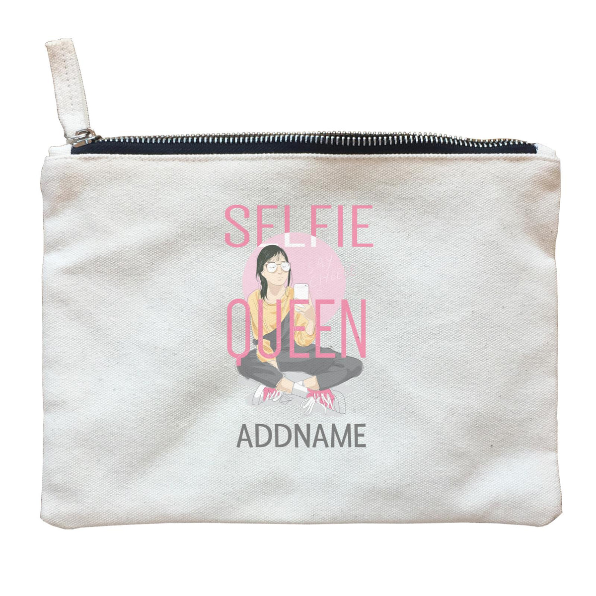 Beautiful Chic Selfie Queen Say Cheese with Addname Zipper Pouch