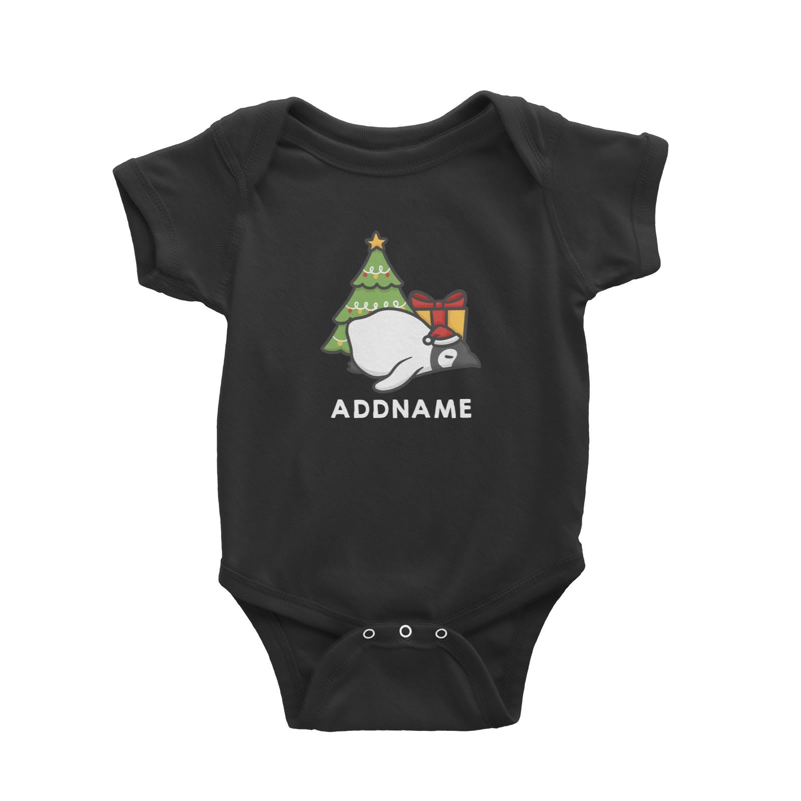 Xmas Cute Sleeping Pengiun Addname Accessories Baby Romper