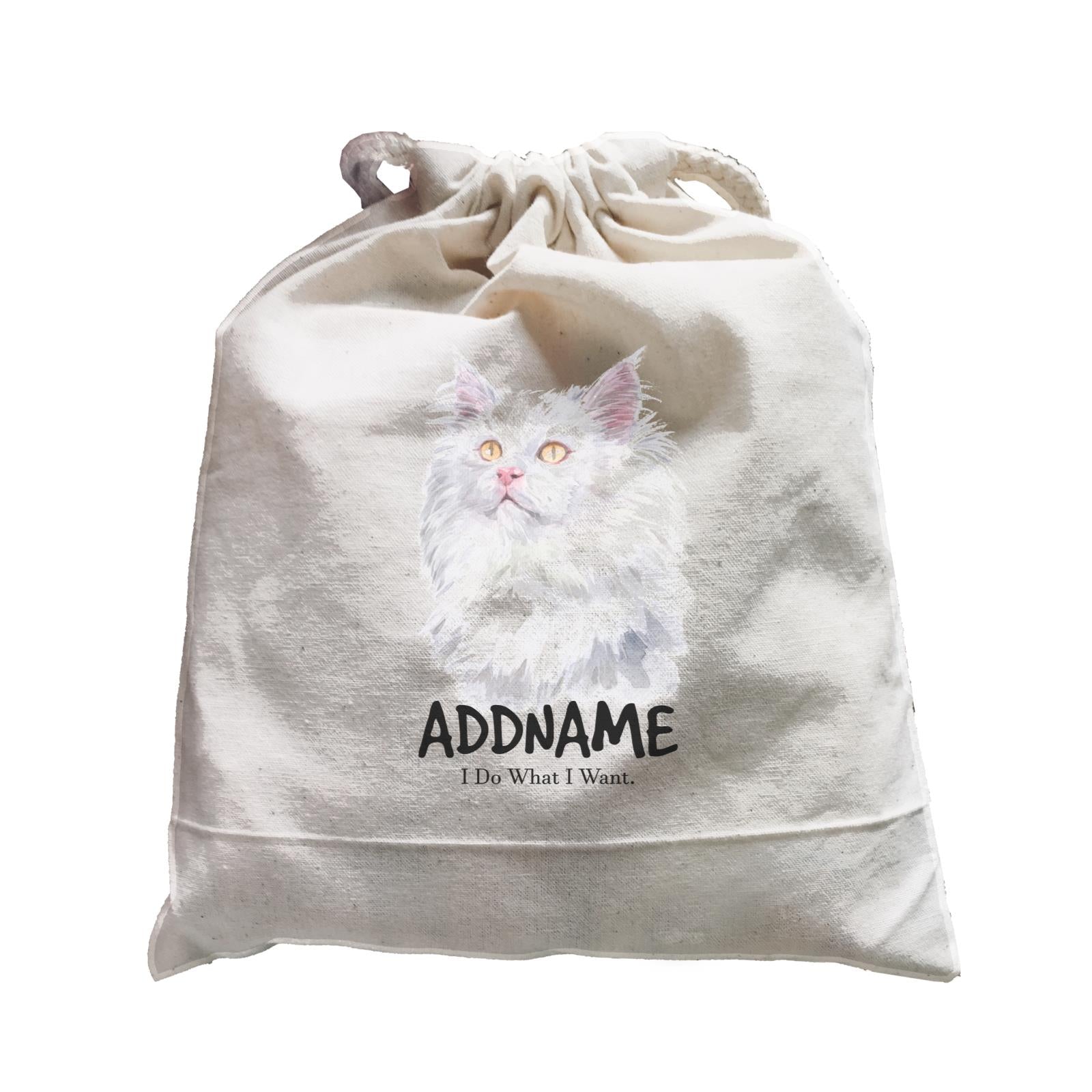 Watercolor Cat Deutsch Langhaar Katzen I Do What I Want Addname Satchel