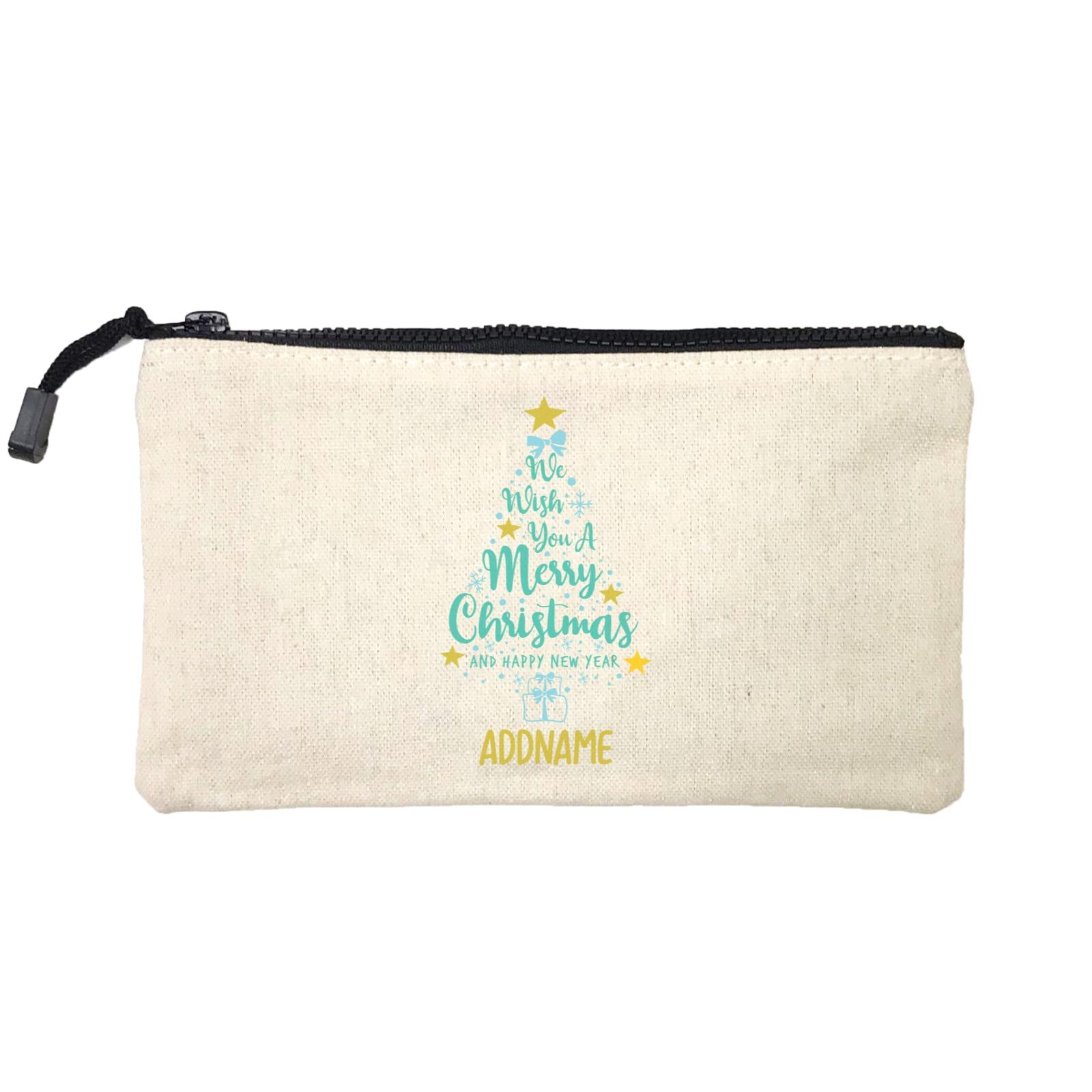 Xmas We Wish You A Merry Christmas and A Happy New Year Mini Accessories Stationery Pouch