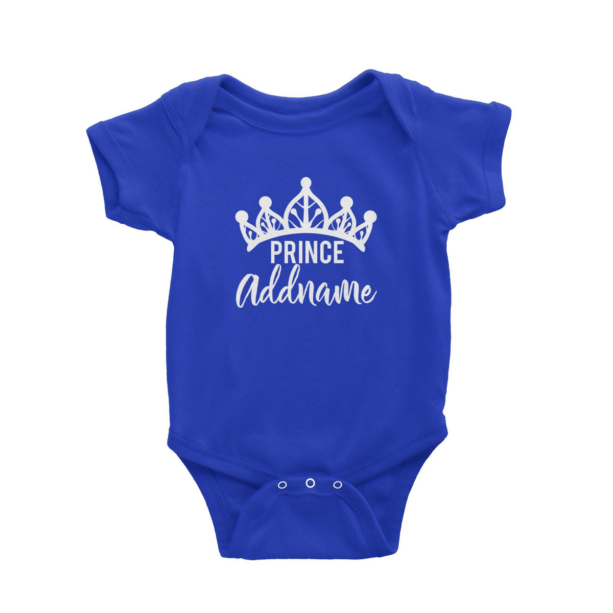 Prince Addname with Crown Baby Romper