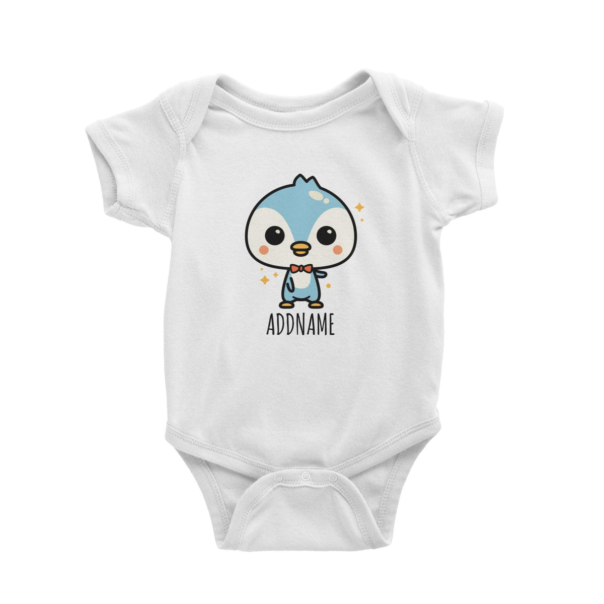 Cartoon Star Blue Penguin White White Baby Romper