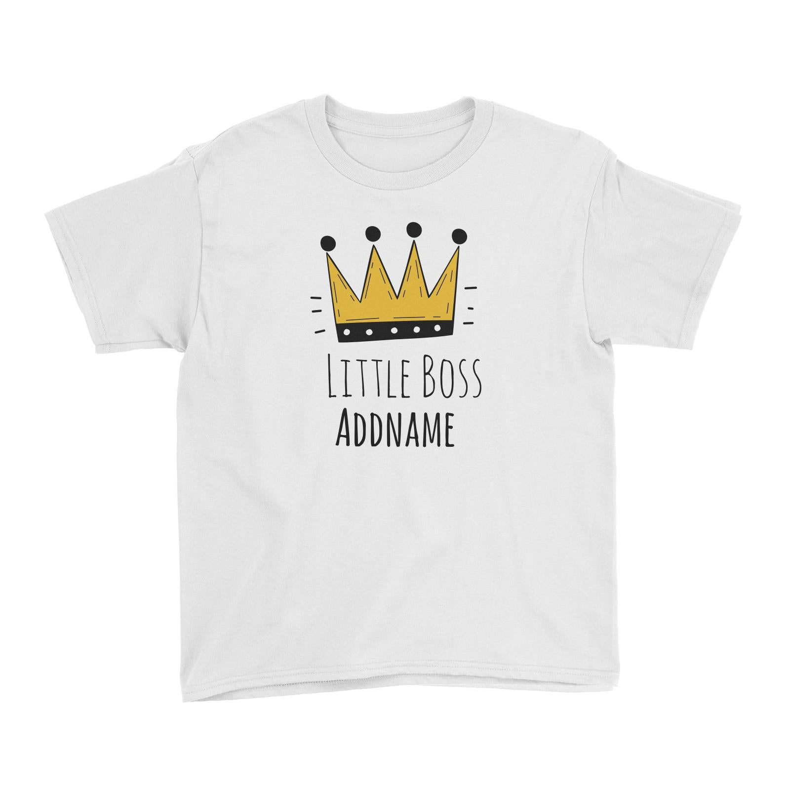 Drawn Crown Little Boss Addname Kid's T-Shirt