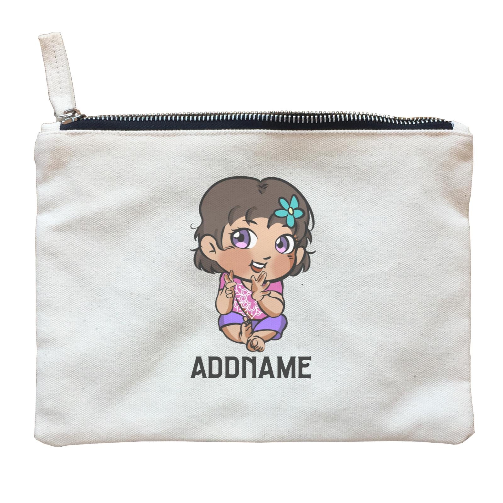 Deepavali Series Chibi Baby Girl Addname Zipper Pouch