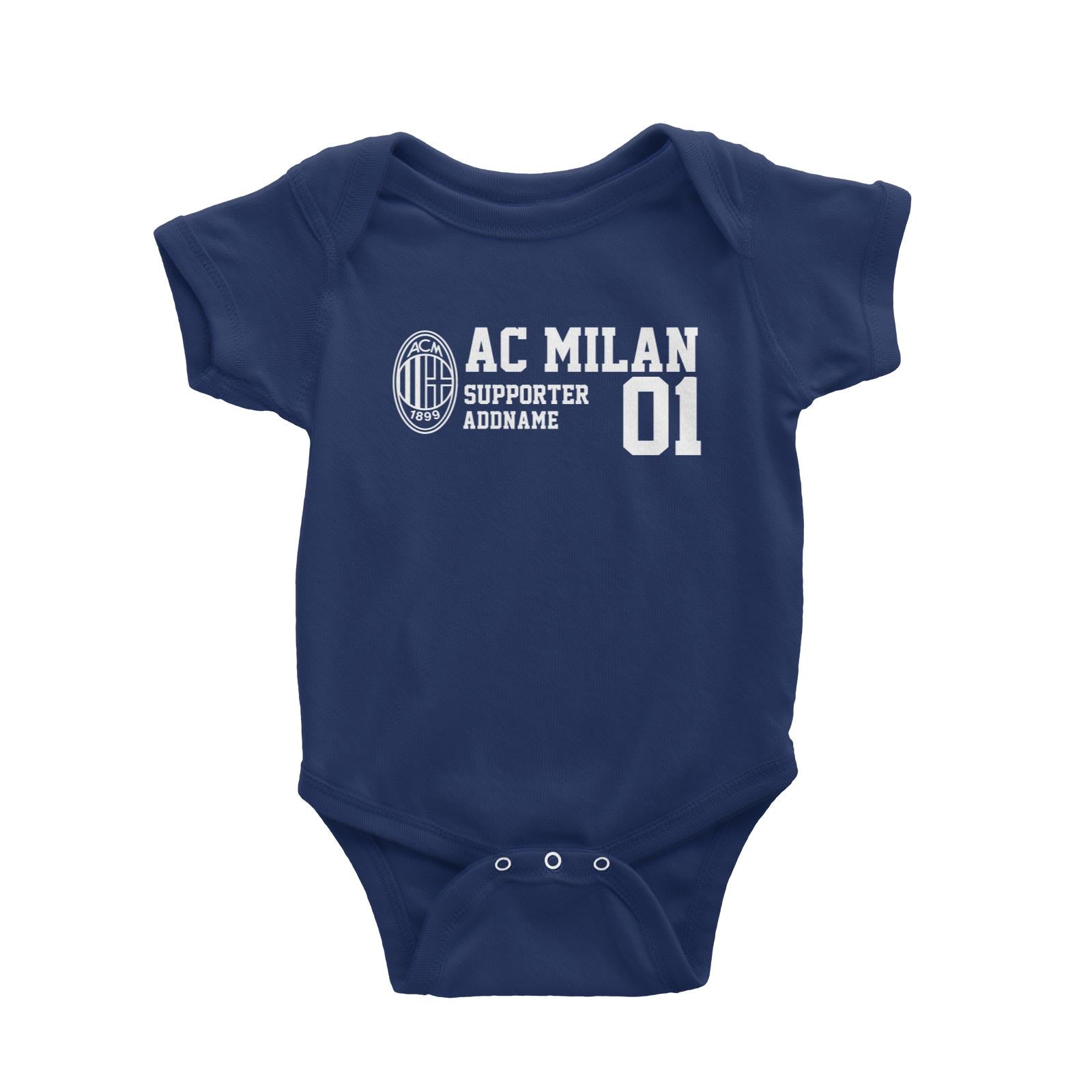 AC Milan Football Supporter Addname Baby Romper