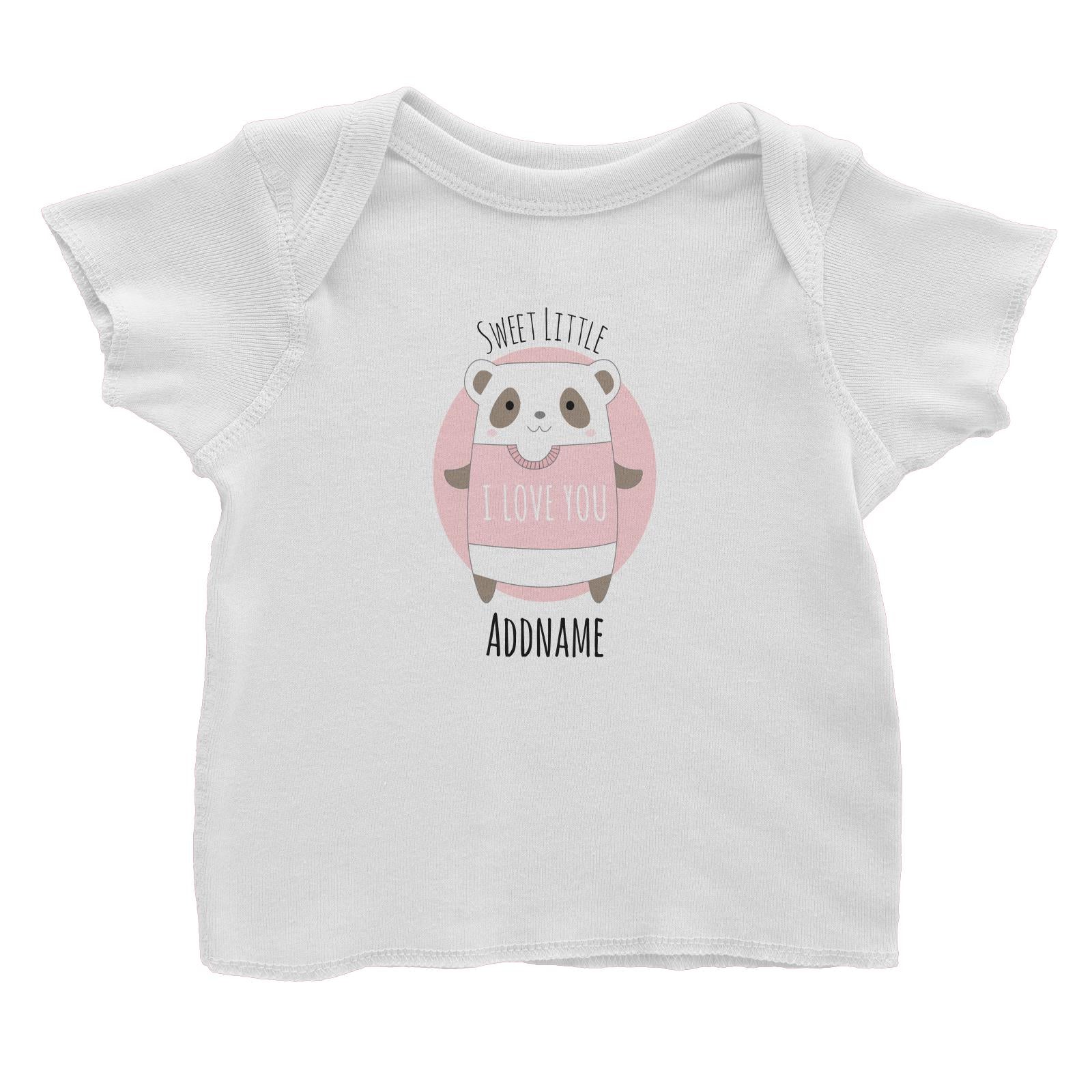 Sweet Animals Sketches Panda Sweet Little Addname Baby T-Shirt