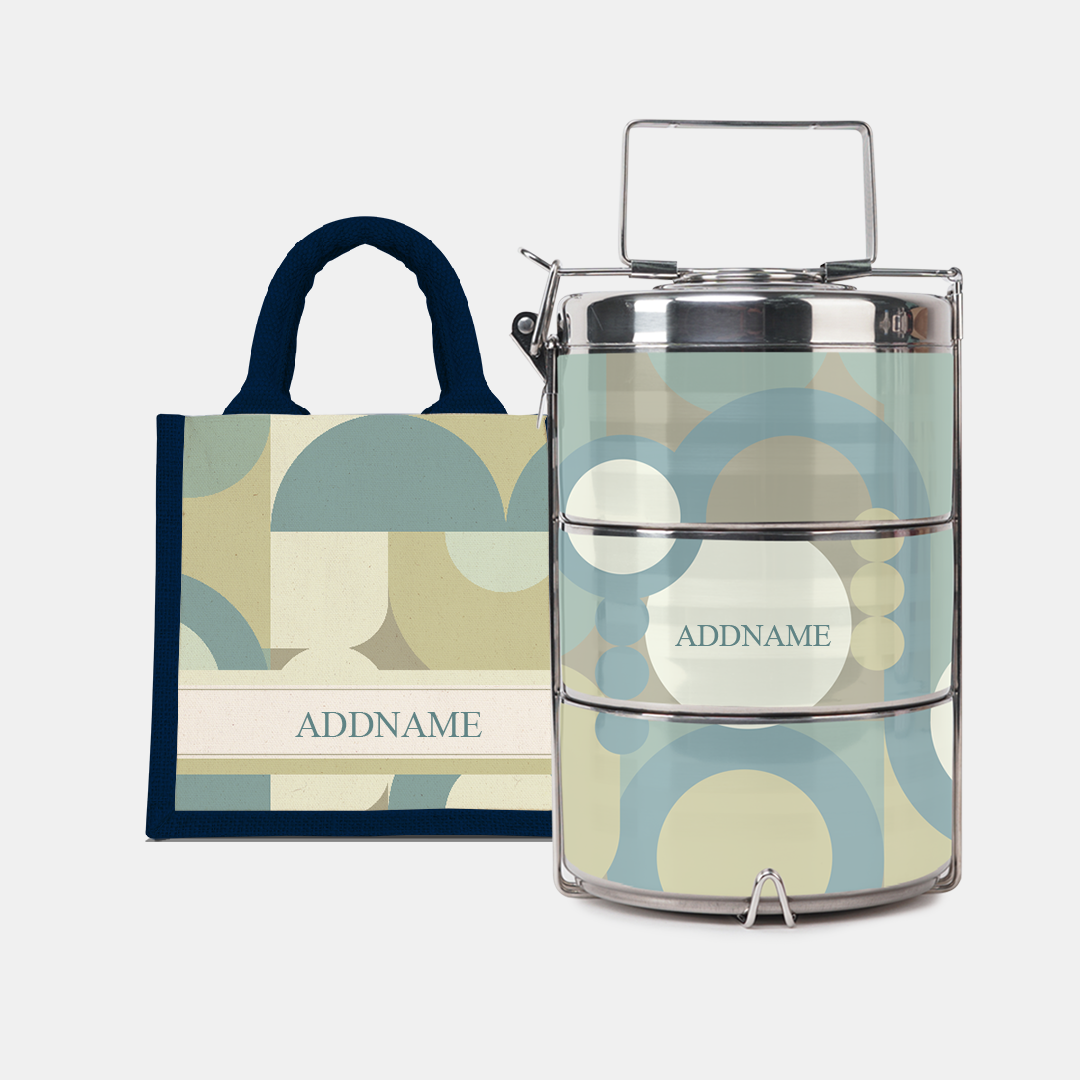 Ryn Series - Pandan - Lunch Tote Bag with Three-Tier Tiffin Carrier