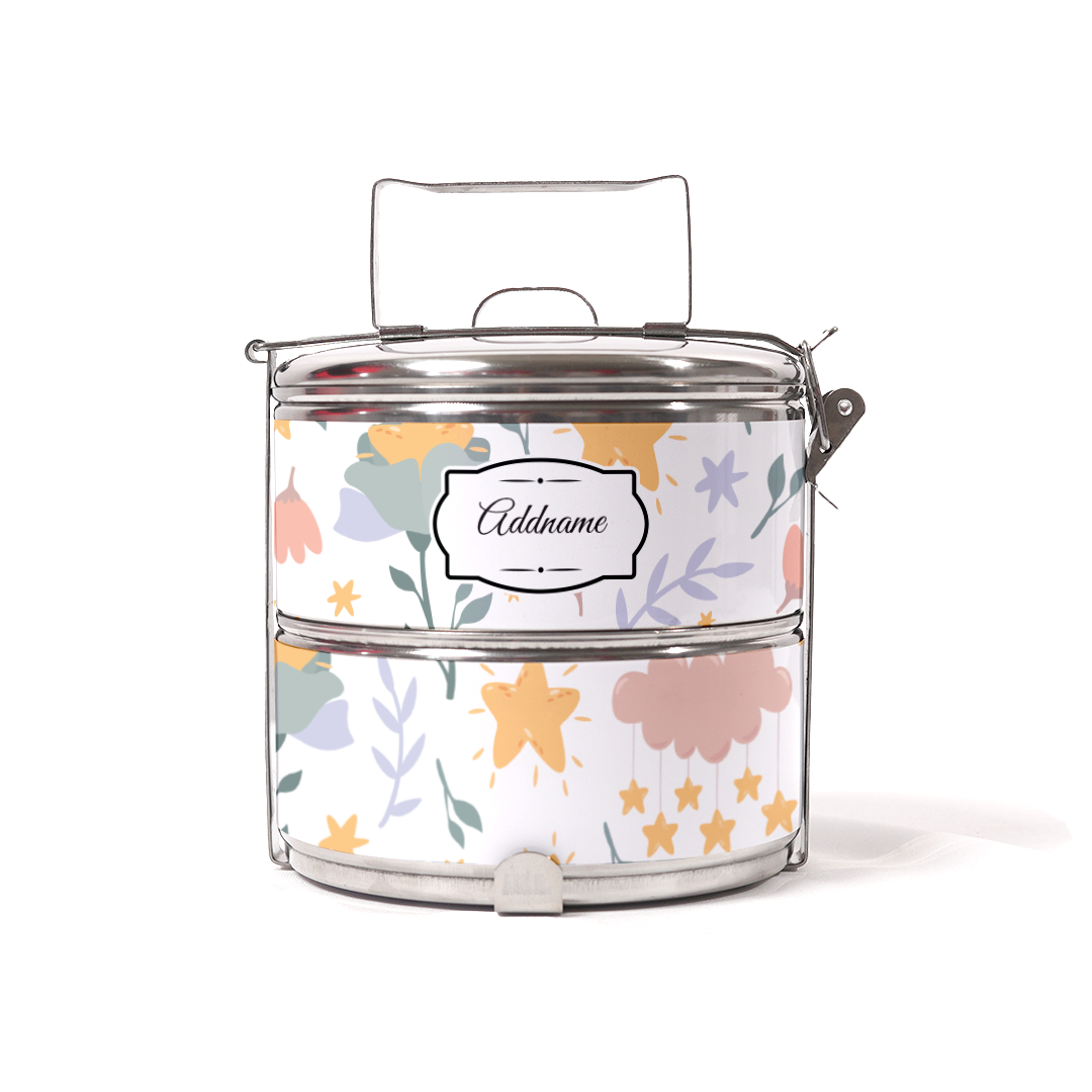 Dreamy Flowers Two Tier Tiffin Carrier