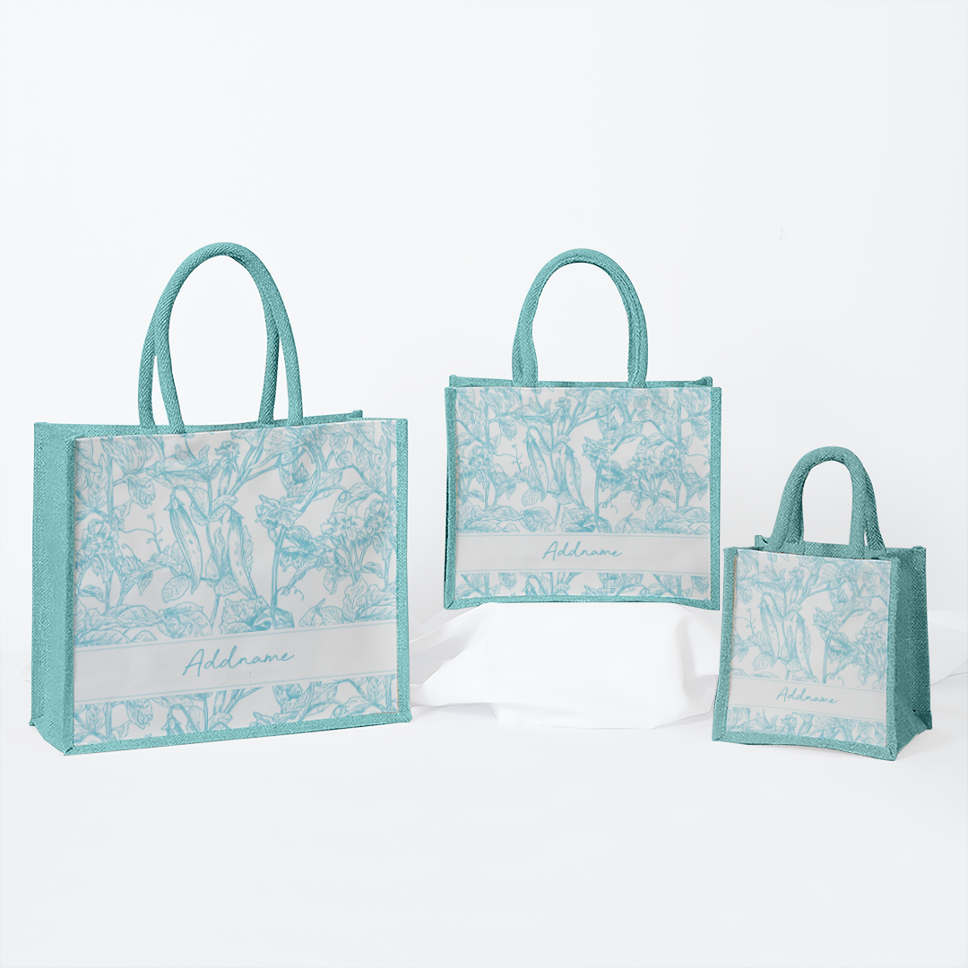 RINDU Series - Sky Blue Jute Bags