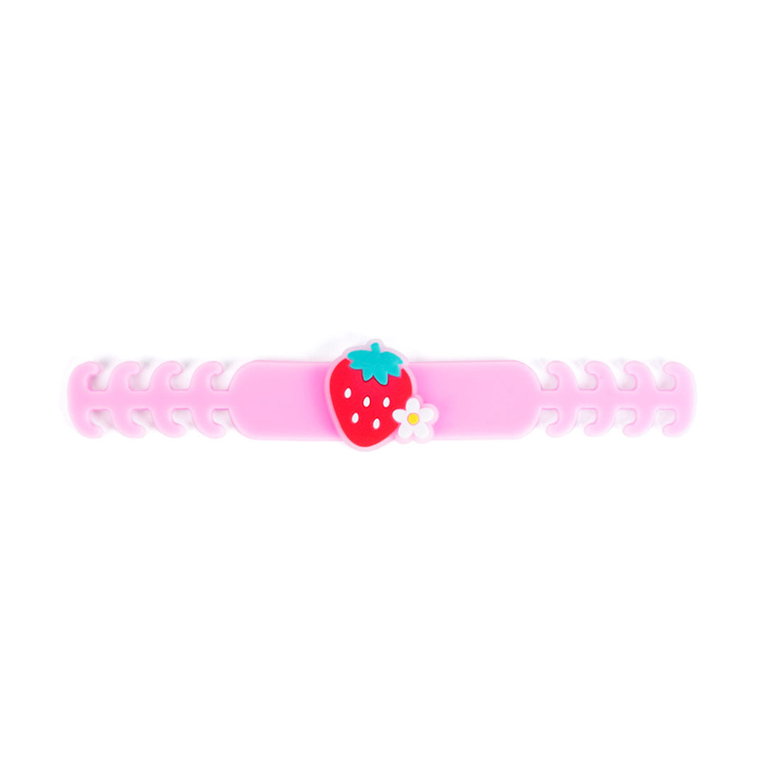 Face Mask Extender Adult Size-Strawberry with Flower Pink Strap