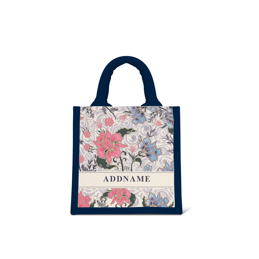 Modern Mahsuri Series - Legend Blue Half Lining Lunch Bag