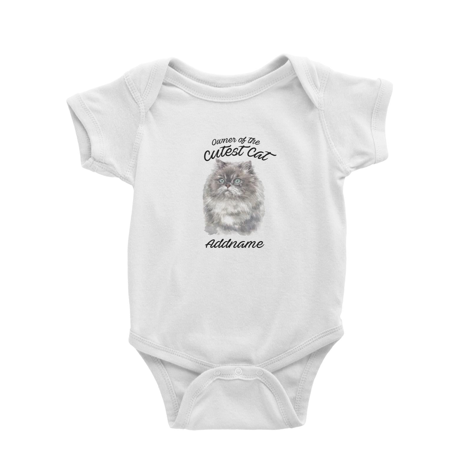 Watercolor Owner Of The Cutest Cat Himalayan Addname Baby Romper