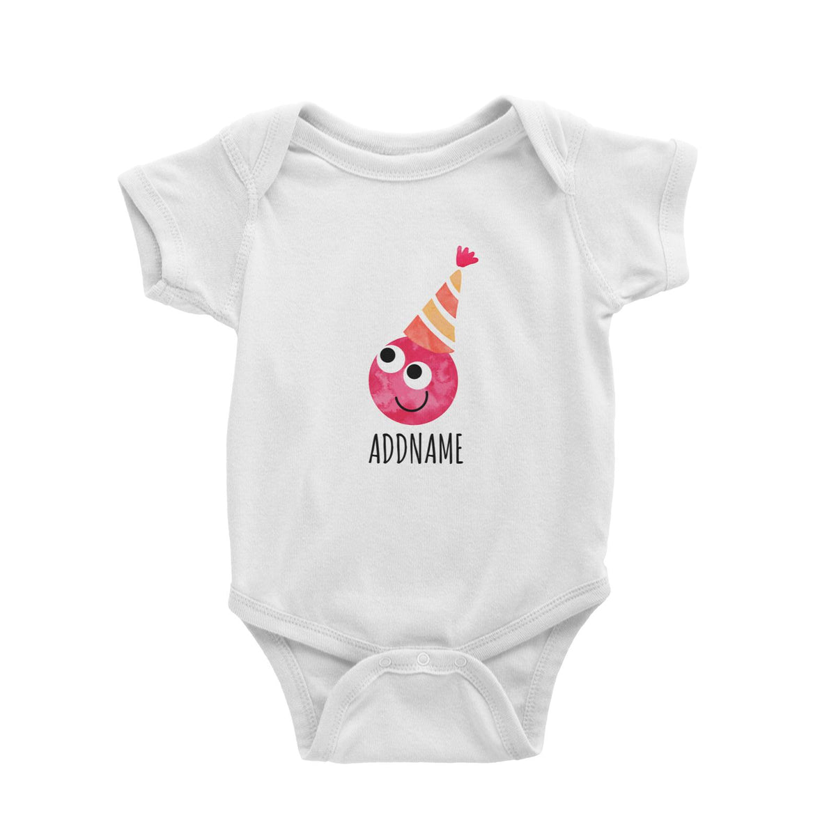Watercolour Birthday Party Red Shape White White Baby Romper
