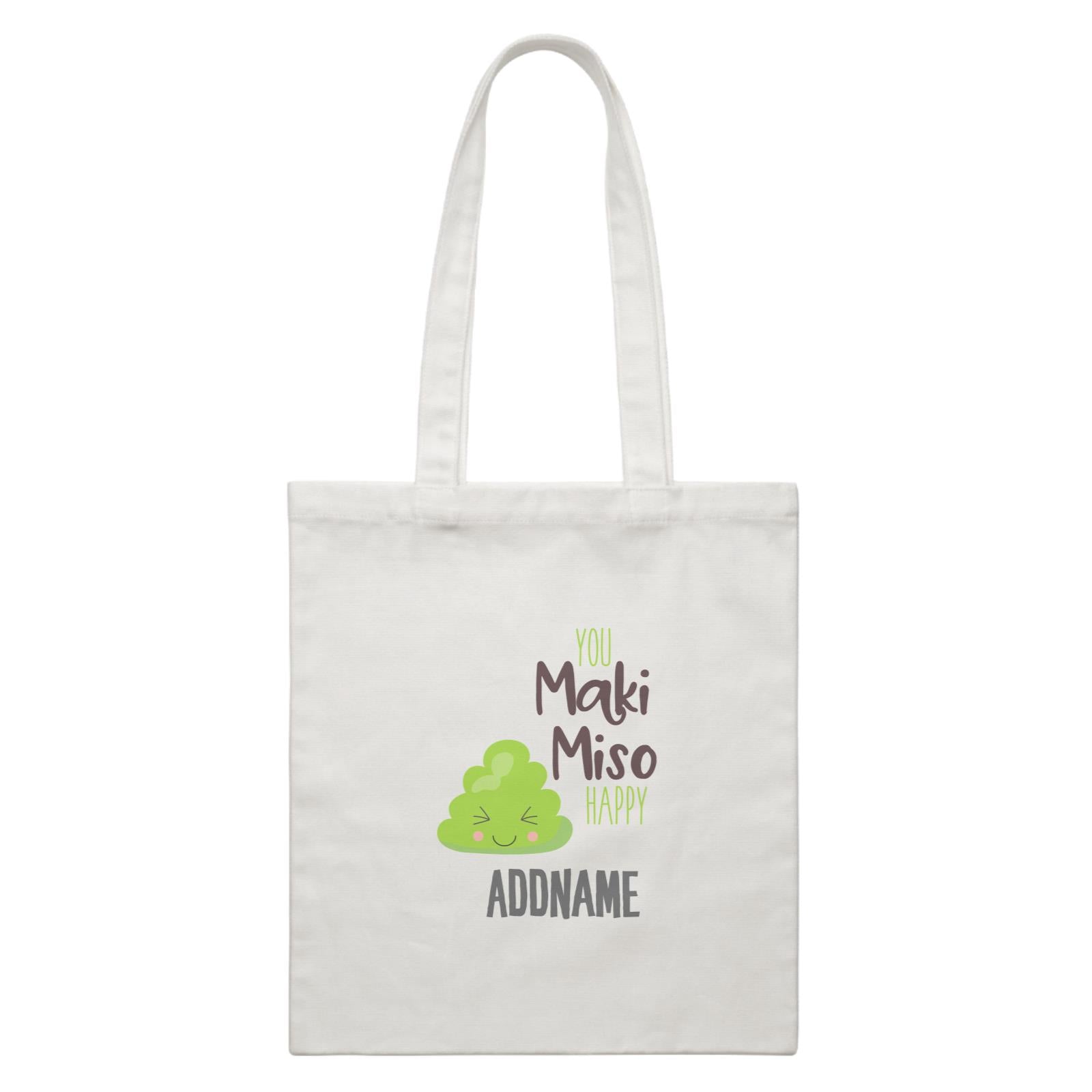 You Maki Miso Happy Wasabi Addname White Canvas Bag