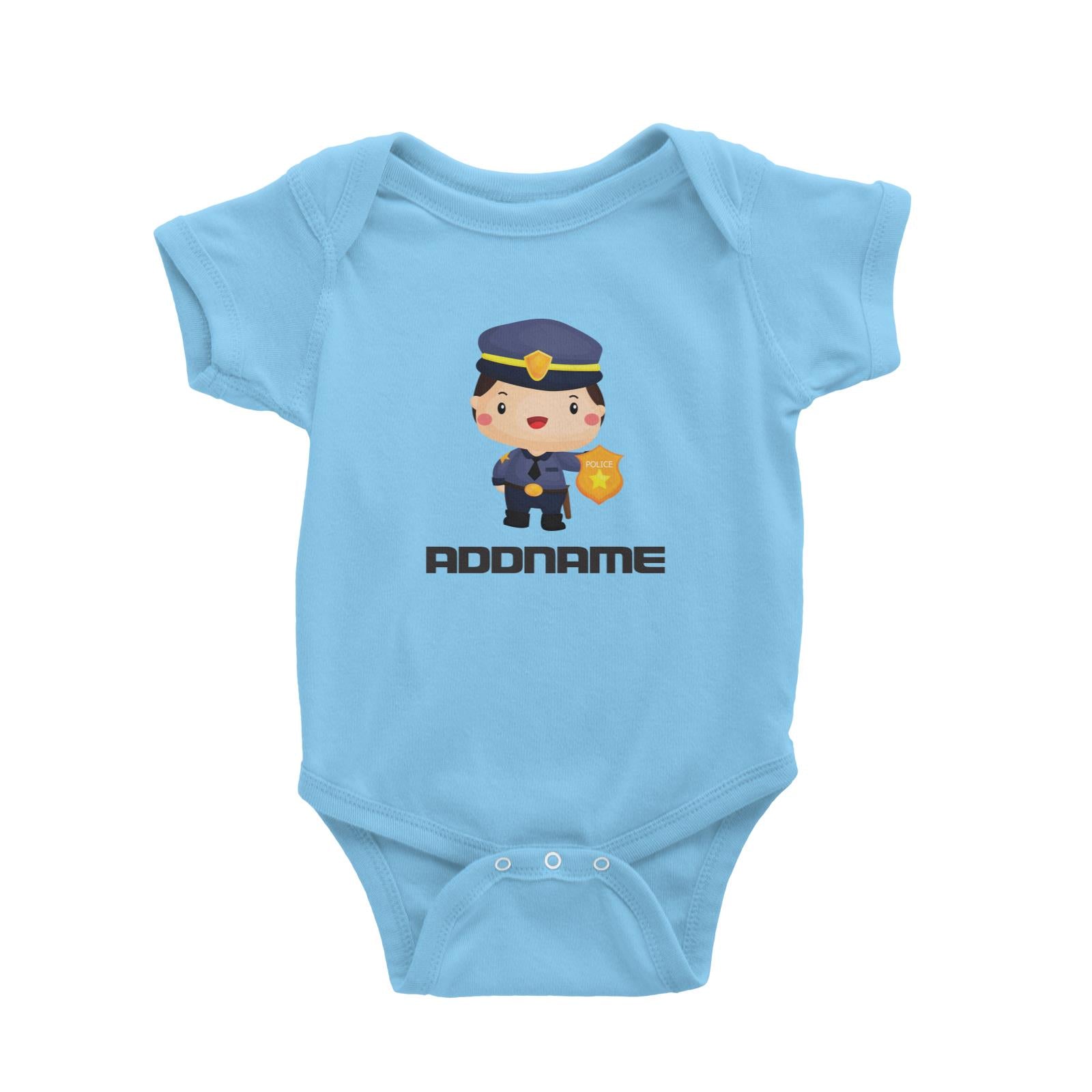 Birthday Police Officer Boy In Suit Addname Baby Romper