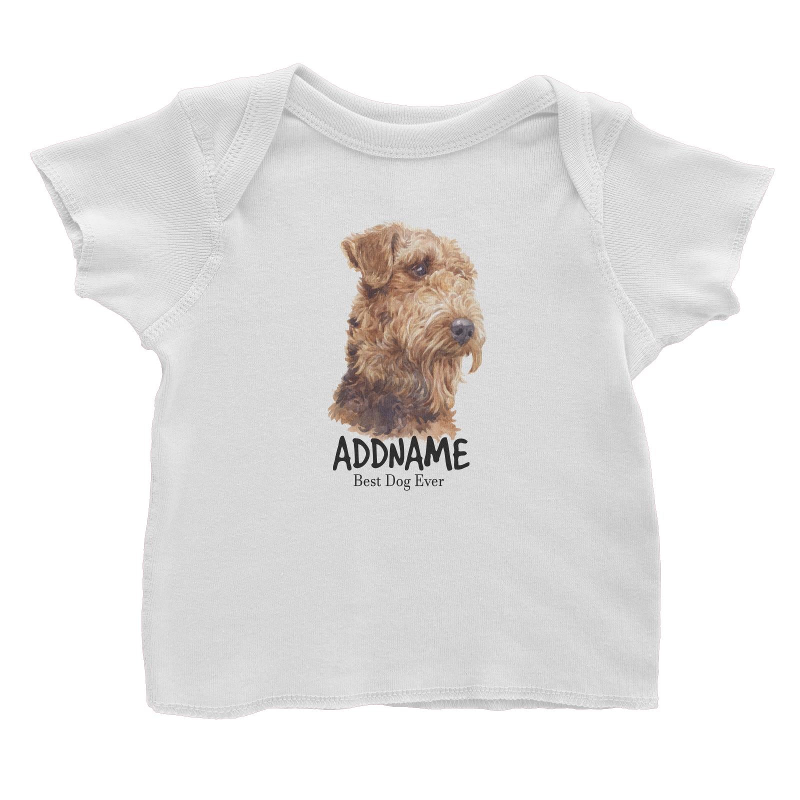 Watercolor Dog Airedale Terrier Best Dog Ever Addname Baby T-Shirt