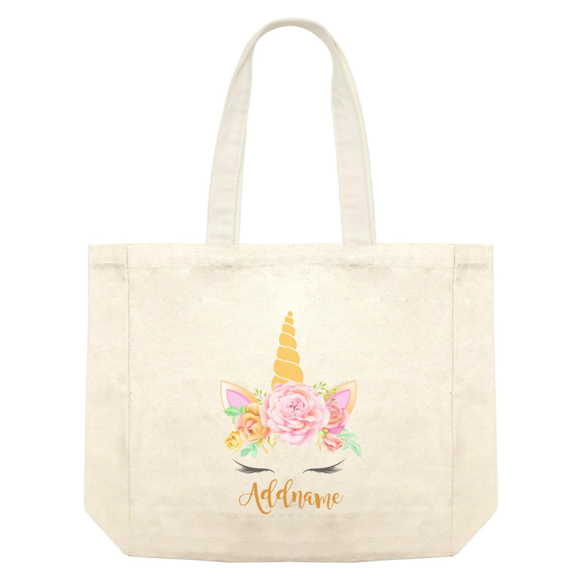 Sweet Rose Garland Unicorn Face Addname Shopping Bag