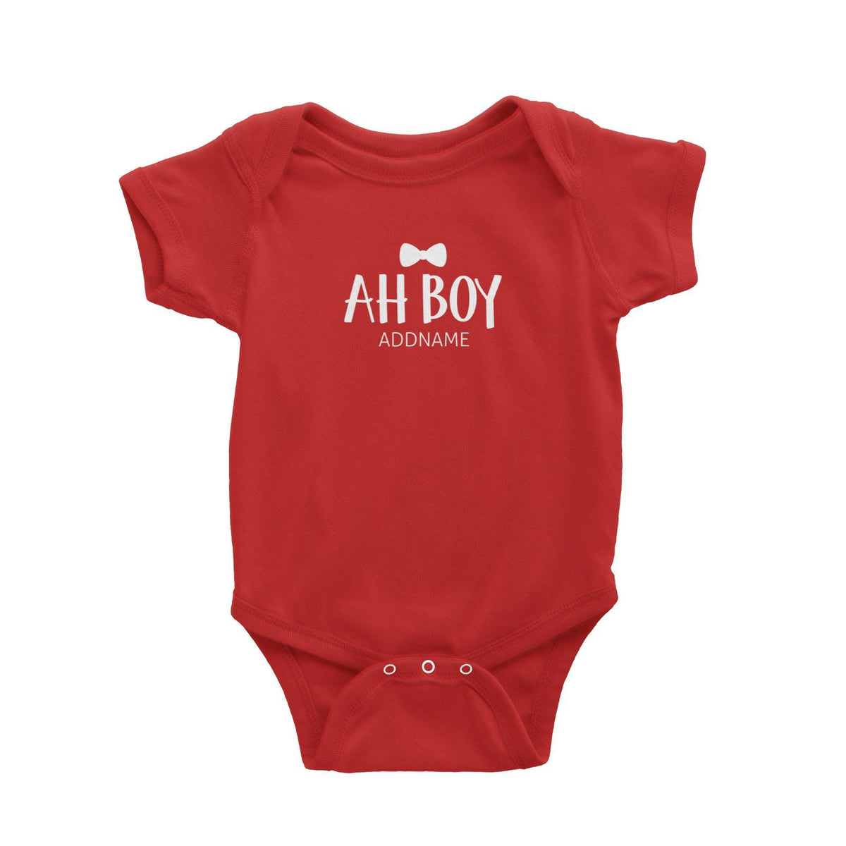 Ah Boy with Black Bow Tie Baby Romper