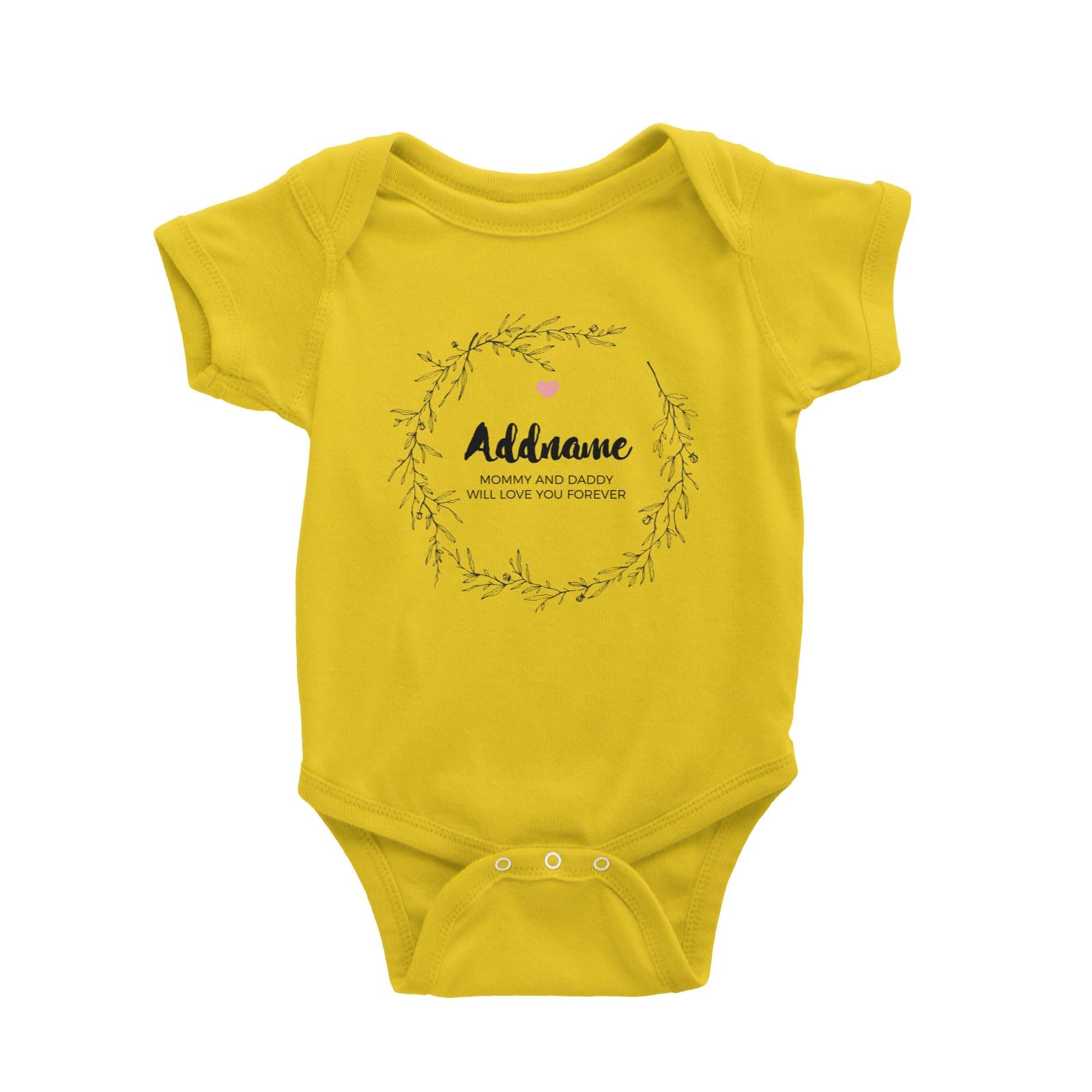 Doodle Wreath Personalizable with Name and Text Baby Romper