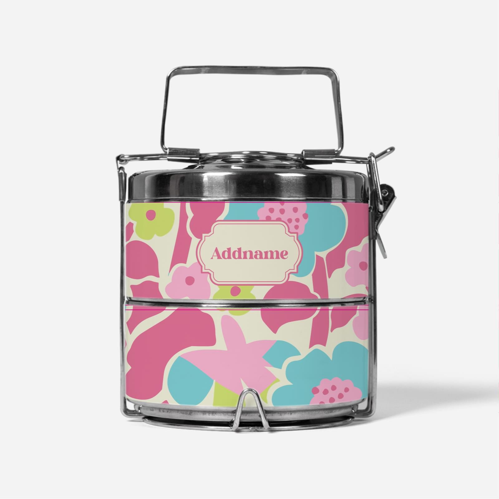 Navian Series - Pink Two Tier Tiffin Carrier Hustle Bright